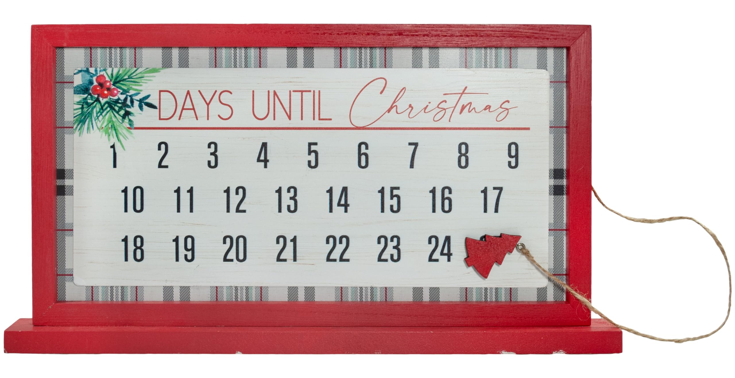 Hannas Handiworks Christmas Countdown Advent Calendar- Magnetic Wooden Tabletop Holiday Decor- Move the Attached Christmas Tree 