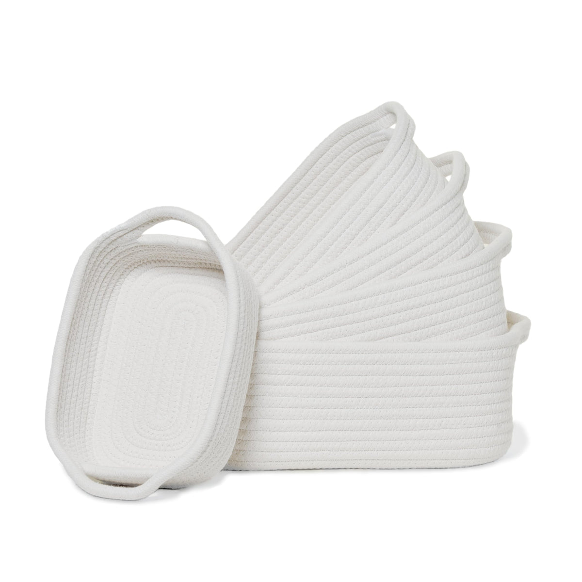Kodomoore Basket Set for Organizing, Woven Rope Storage Baskets for Shelves