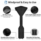 Outdoorlines Waterproof Outdoor Patio Heater Covers With Zipper And Storage Bag, Dust-Proof Uv-Resistant Windproof Propane Heavy Duty Heater Cover For Standing Heater, 1 Pack-95Hx34Dx19B Inch Black
