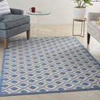 HomeRoots Blue/Grey 100% Polypropylene 6’ x 9’ Blue and Gray Indoor Outdoor Area Rug