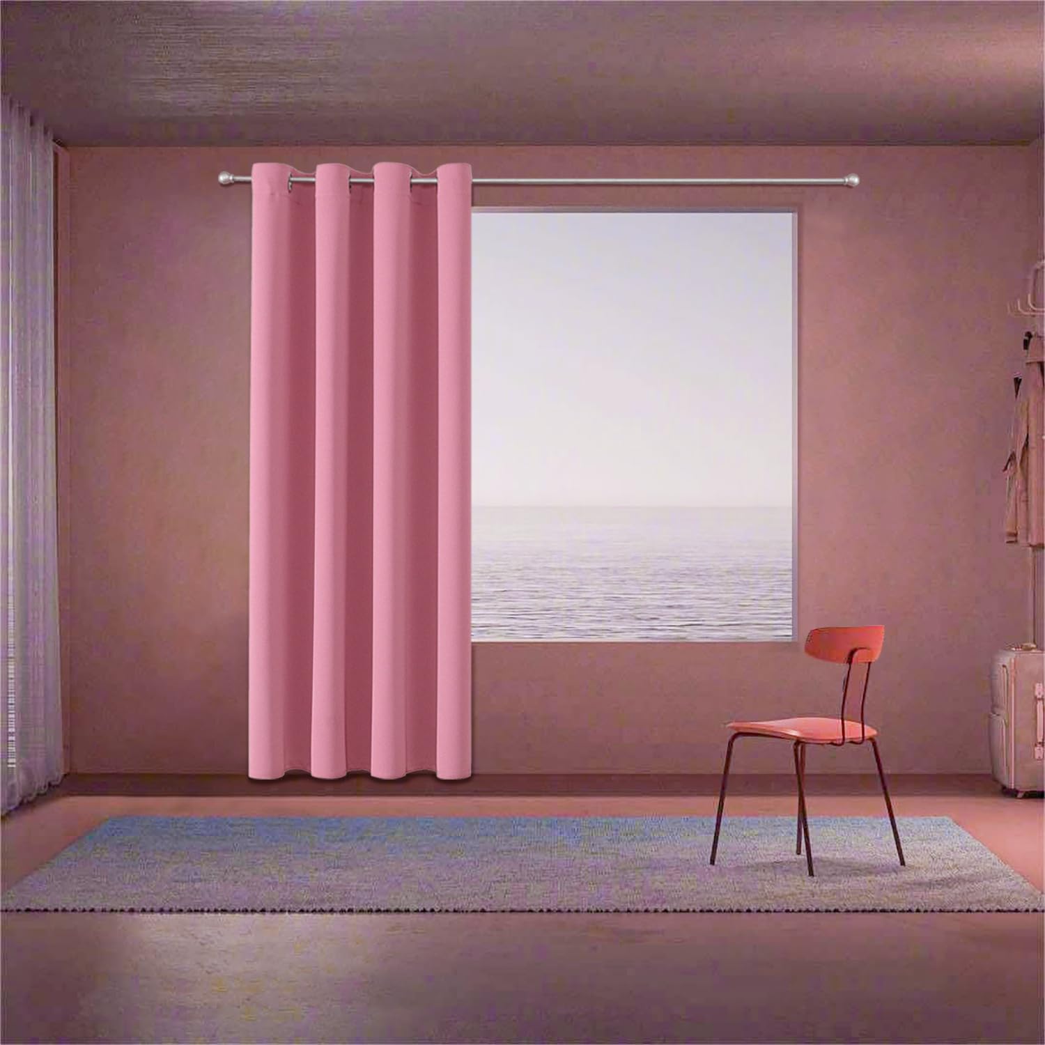 Chrisdowa Blackout Curtains 90 Inches Long For Living Room, Grommet Thermal Insulated Room Darkening Curtains For Bedroom (1 Pan