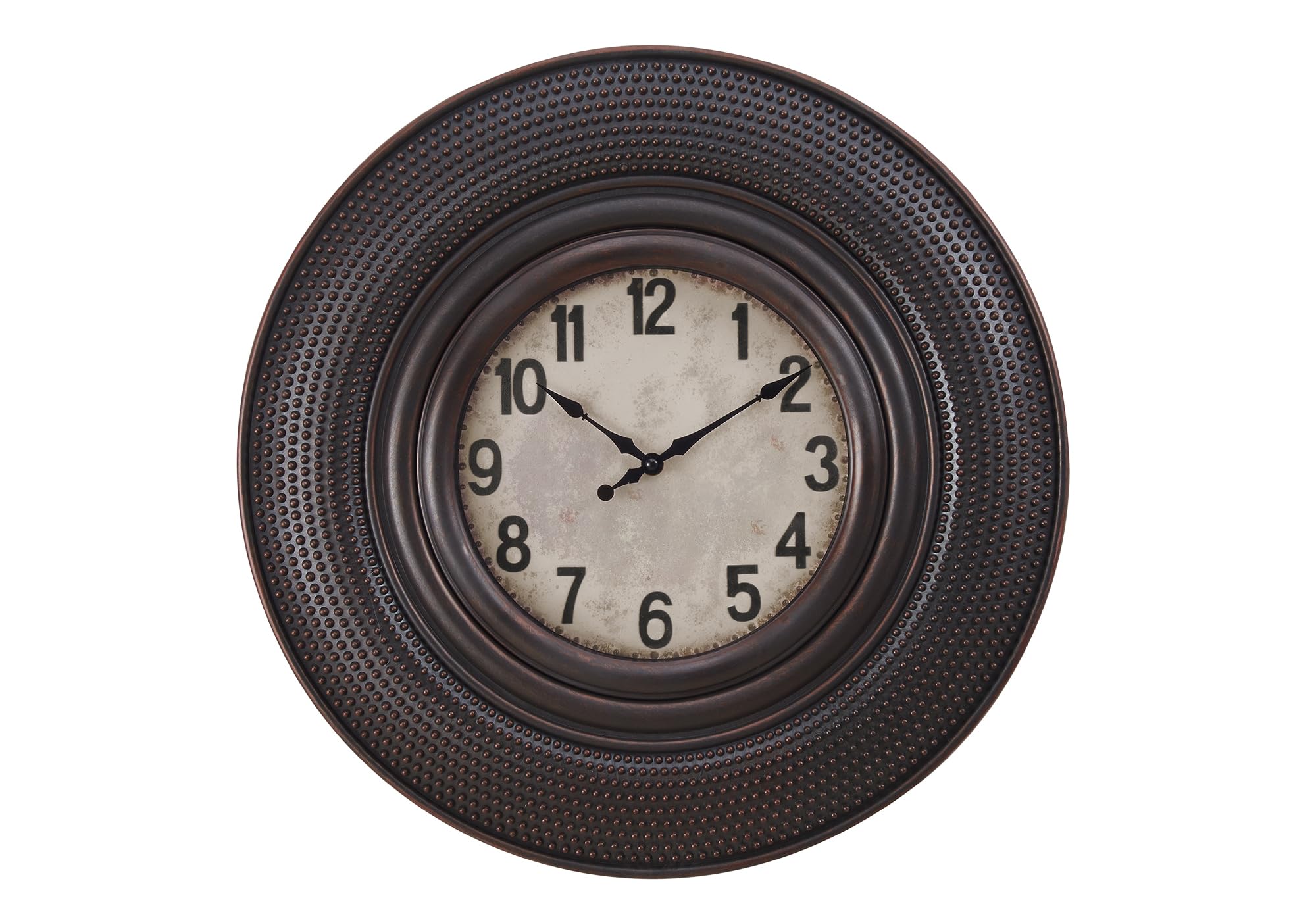 Monarch Specialties I 9045 Clocks, 20' Round, Wall Clock, Antique Brown, Transitional