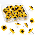 Uhomeny 20 Pieces Sunflower Push Pins, Flower Thumbtacks Decorative Drawing Pins Cork Board Tacks Sunflower Tacks With Box For M