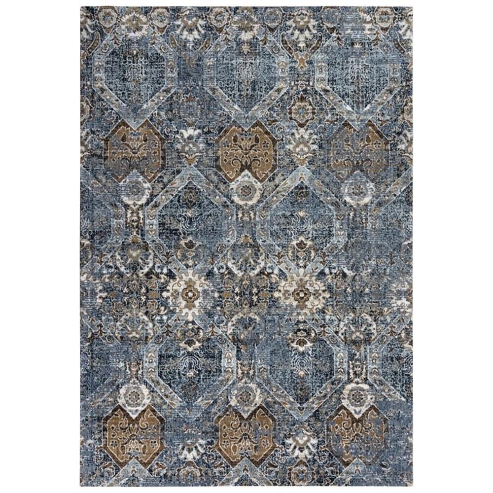 Elect 8' X 10' Abstract Gray/Blue/Brown Power-Loomed/Hybrid Area Rug