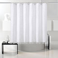 Boho Shower Curtain White Tassel Woven Fabric Short Shower Curtain 72 X 66 Modern Farmhouse Textured Tufted Chevron Striped Mini
