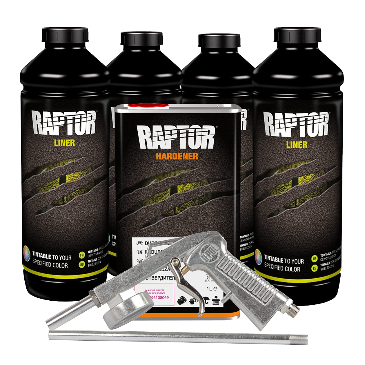 U-Pol Voc Raptor Tintable Truck Bed Liner Kit W/Gun (4 Liter)