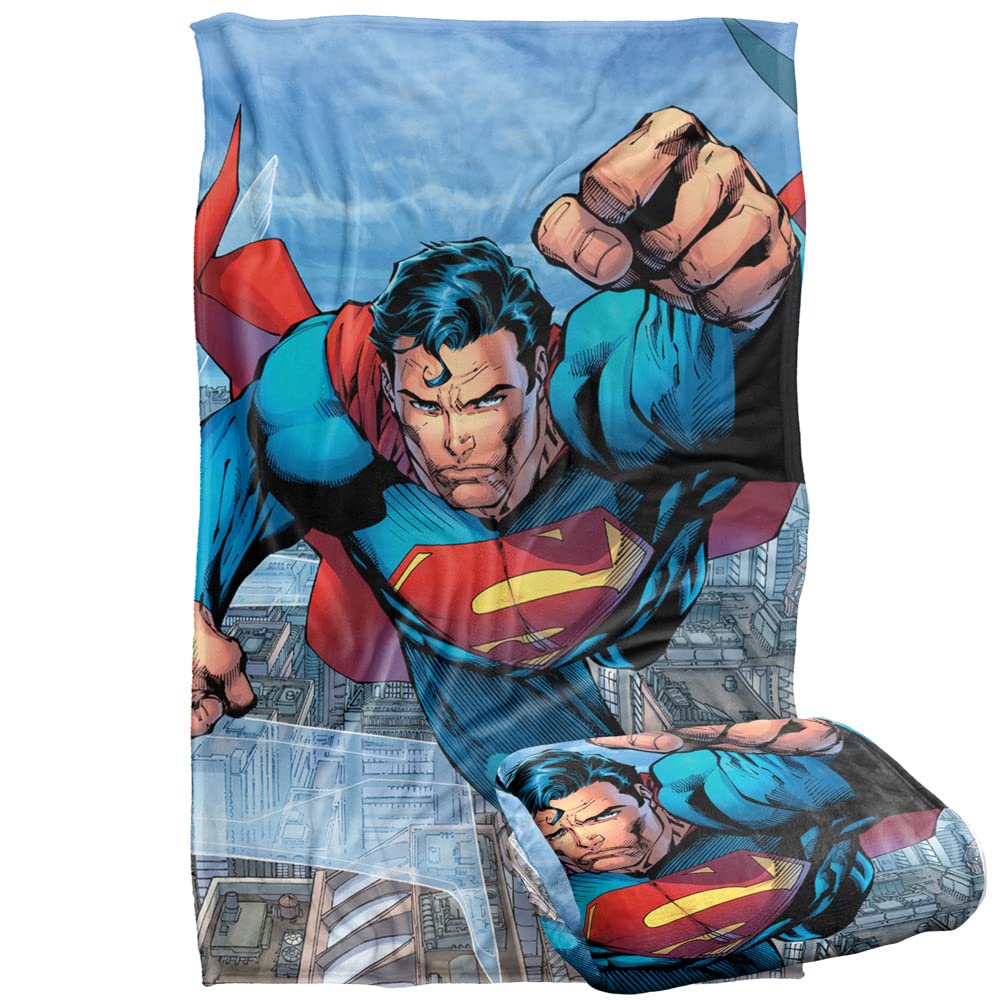 Superman Blue Sky Superman Officially Licensed Silky Touch Super Soft Throw Blanket 36' X 58'