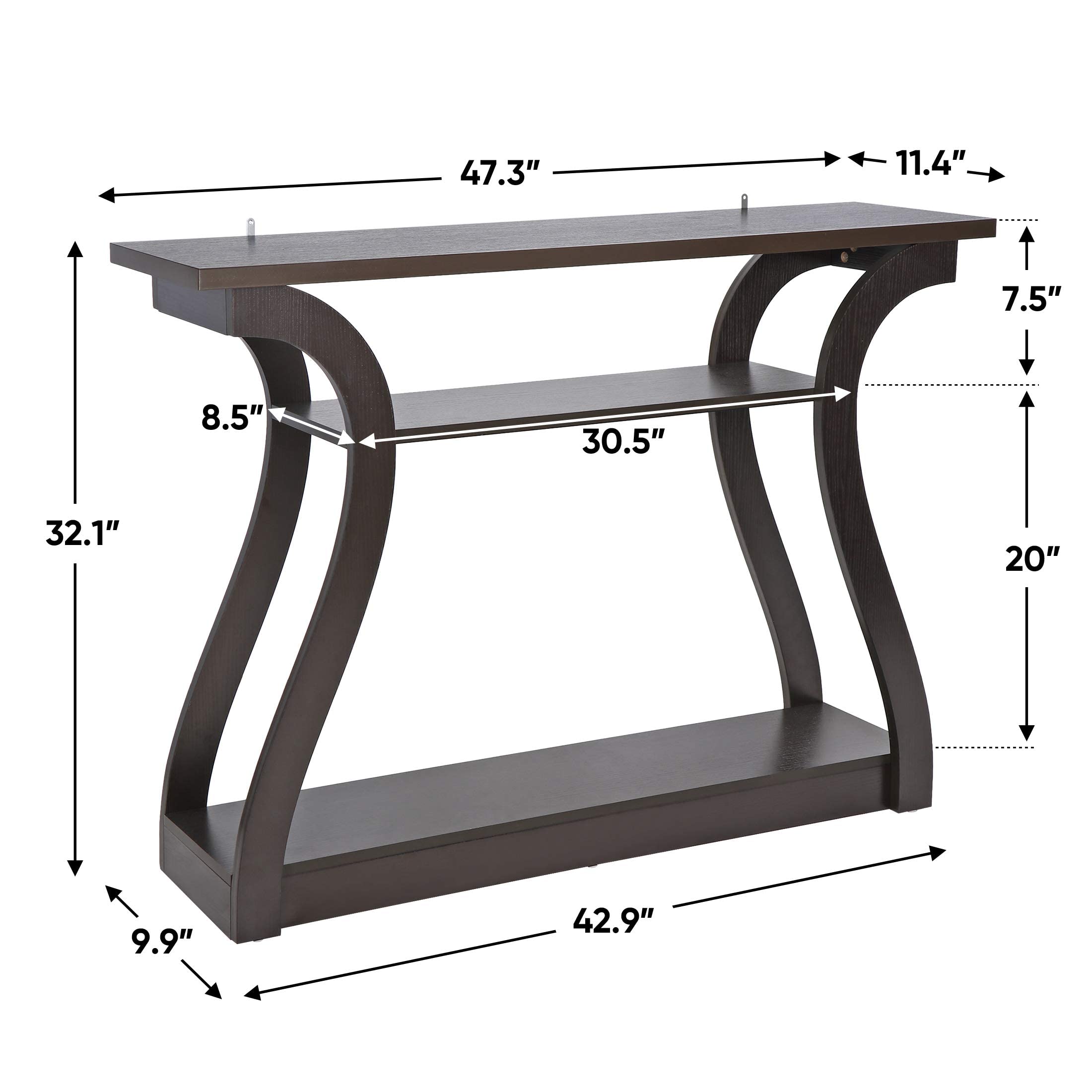 Super Deal 3 Tier Narrow Console Table - Thumbnail 3