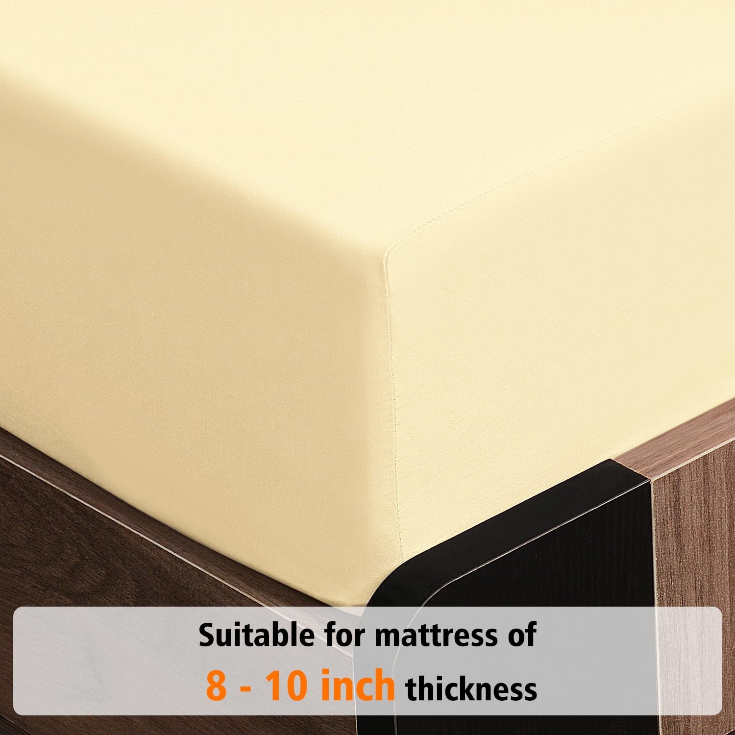 Lirex Fitted Sheet, Twin Xl Size 100% Egyptian Cotton 300 Thread Count Soft Breathable Fitted Sheet, 100X200Cm, Cream White