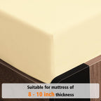 Lirex Fitted Sheet, Twin Xl Size 100% Egyptian Cotton 300 Thread Count Soft Breathable Fitted Sheet, 100X200Cm, Cream White