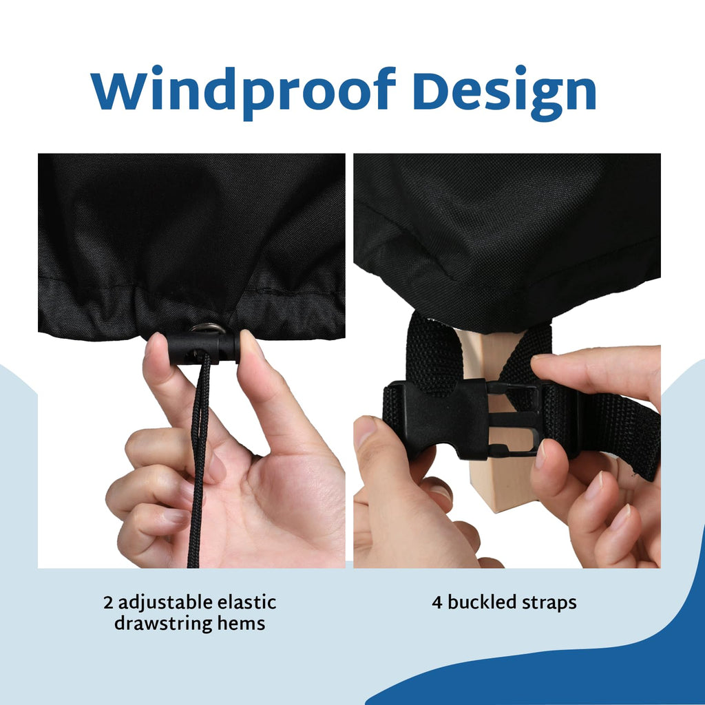 Forspark Outdoor Furniture Covers Waterproof, Heavy Duty Patio Chair Covers 2 Pack, Fits Up To 29 W X 30 D X 36 H Inches-Grey & Black