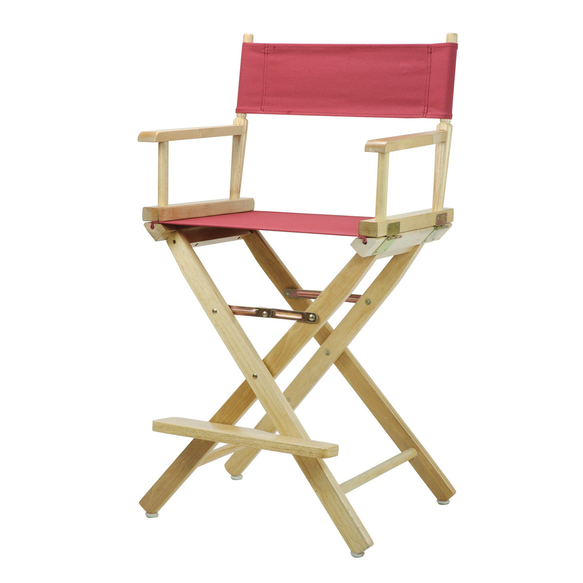 Casual Home 24&quot; Director'S Chair Natural Frame With Burgundy Canvas, Counter Height