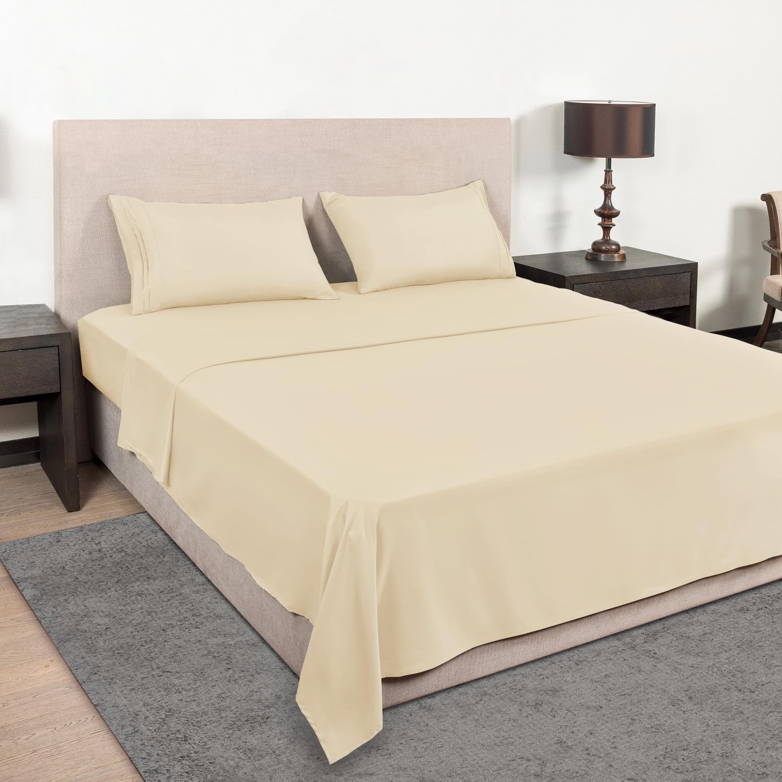 Mejoroom Full Size Sheet Set - Soft Microfiber Bed Sheets - Deep Pocket Fitted Sheet, Breathable, Soft, Wrinkle & Fade Resistant