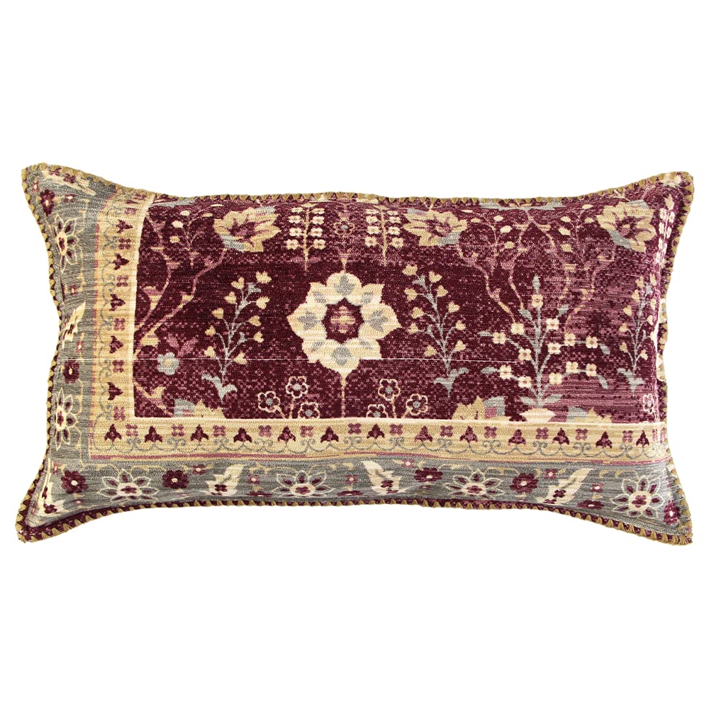 Rizzy Home 14&quot; x 26&quot; Down Pillow w/ Chenille Cover - Multi-Color and Earth Tones