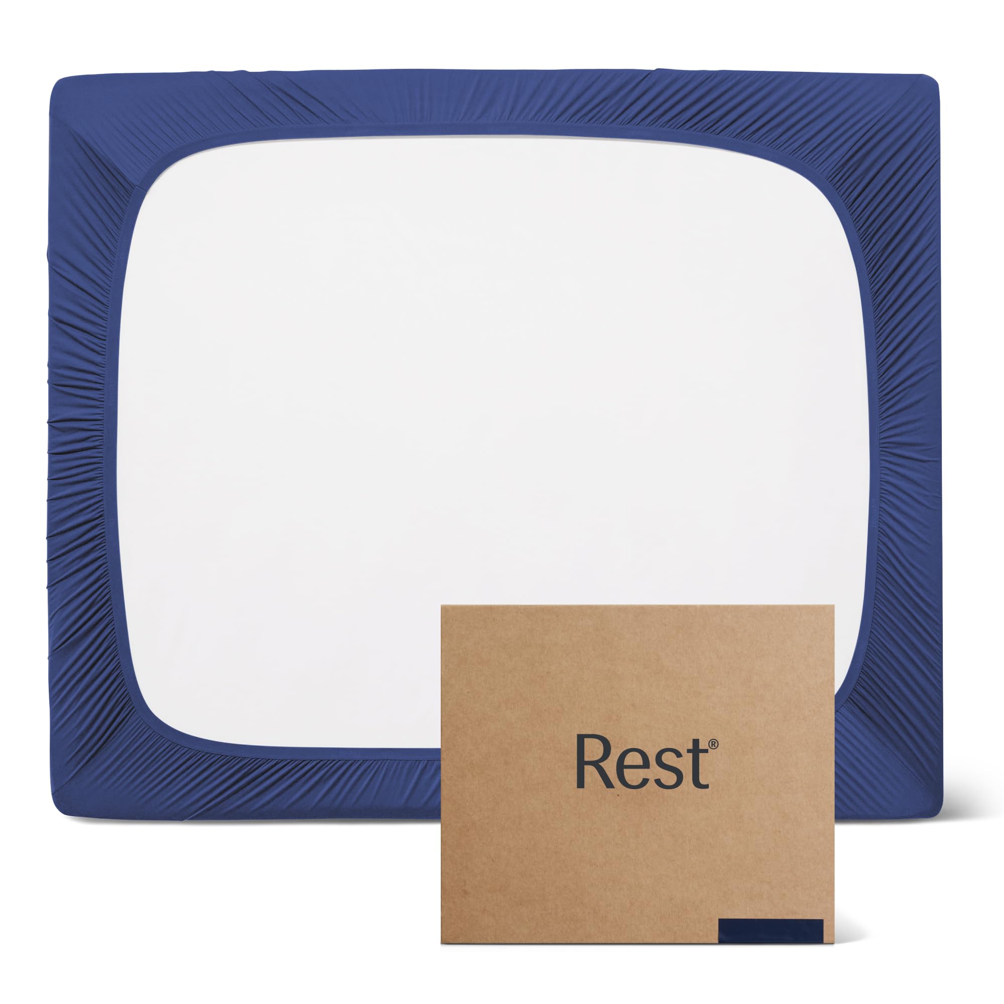 Rest® Evercool®+ Fitted Sheet, Queen Size, Midnight Blue, 15' Deep (Up To 18’’), Breathable Bedding For Hot Sleeper And Night Sweats, Bed Sheet With Ionic+ Self-Cleaning Silver Yarn For Sensitive Skin