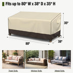 Mr. Cover Outdoor Couch Cover Waterproof, Patio Furniture Covers For 3-Seater Couch, Fits Up To 80'W X 38'D X 35'H, Moisture-Proof & Uv-Protection, Brown & Khaki