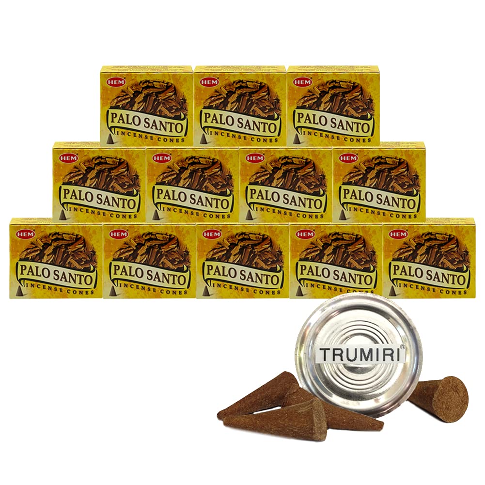 Palo Santo Incense Cones And Burner Holder Bundle From Hem Incense Trumiri For Smudging And Aroma