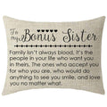 Niditw To My Bonus Sister In Law Gift With Inspirational Funny Sayings Words Lumbar Cream Burlap Decorative Rectangle Pillow Cas