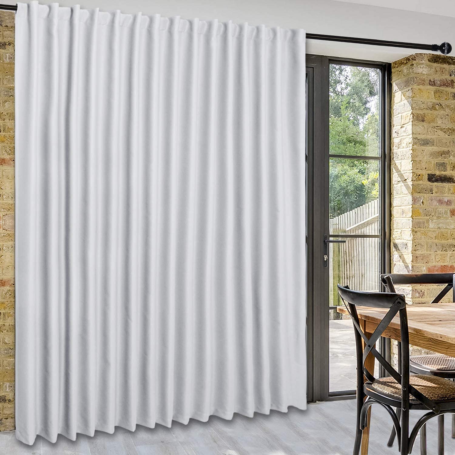 Dwcn Patio Sliding Door Curtains - Extra Wide Curtains For Door, Privacy Room Divider Blackout Thermal Curtain Panel With Back T