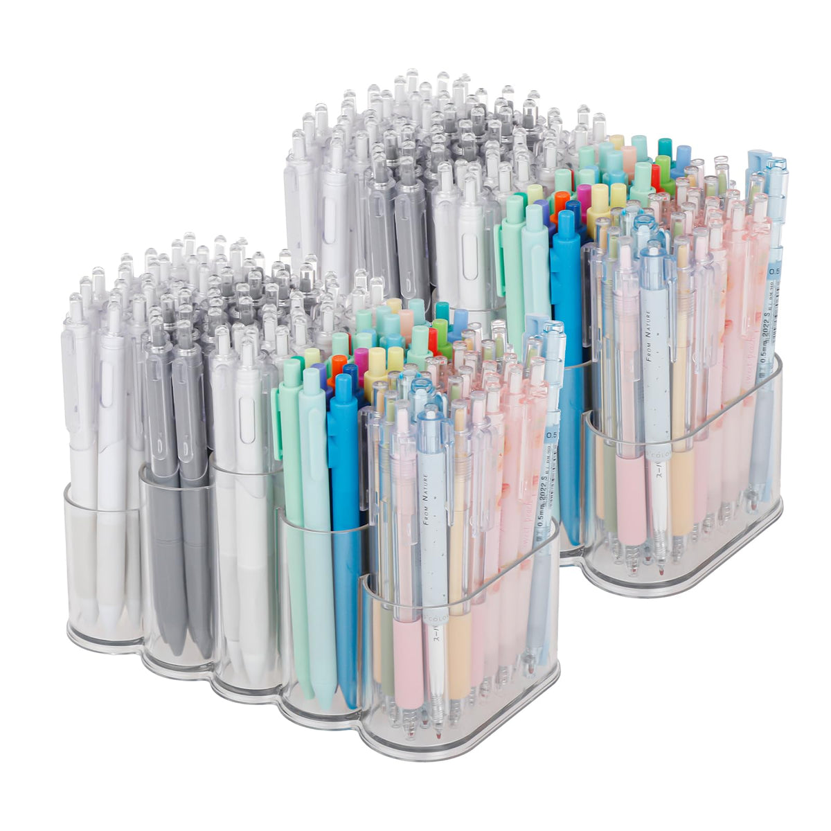 Yesesion 2 Pack Pencil Holder With 5 Compartment, Plastic Desk Accessories Organizer For Home Office Supplies, Marker Pens, Colo