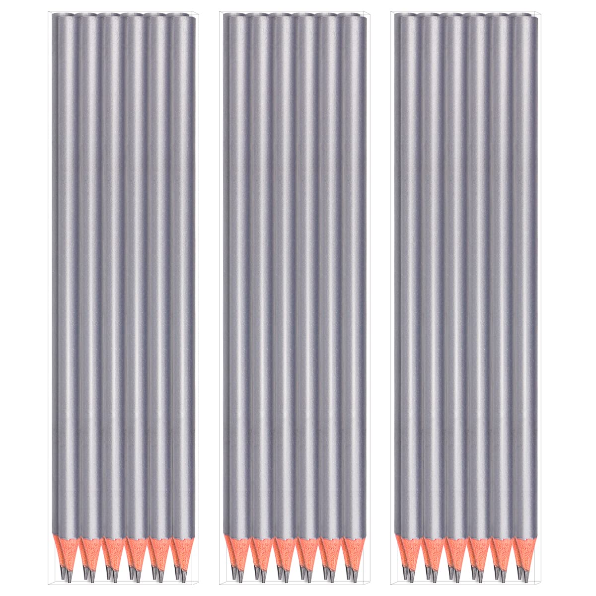 Yolufer 36Pcs Drawing Pencils, Silver Surface Marking Pencils Hard Black Core Carpenter Marking Pencils For Woodworking Marking,