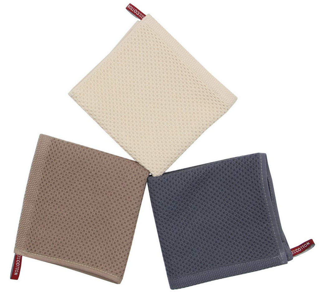 Mia'Sdream Natural Cotton Tidy Dish Cloths Rags,Waffle Weave Kitchen Towels And Dishcloths Sets, Soft And Absorbent Hand Towel W