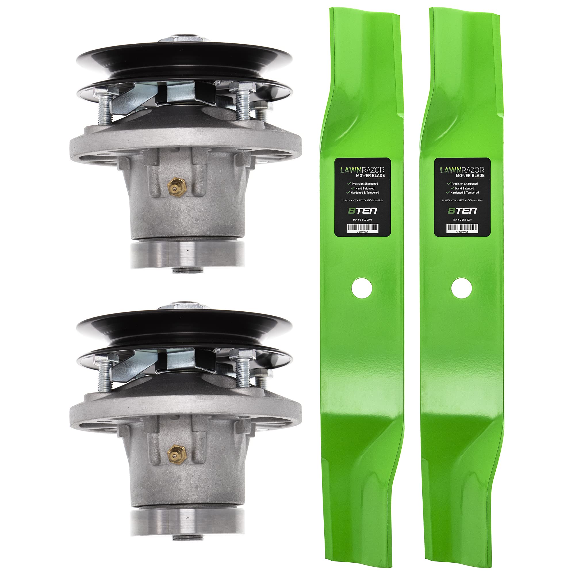 8Ten Deck Spindle Blade Kit Set Combo For John Deere 38 Inch Lx172 Lx173 Lx176 Lx178 Lx186 Am108925