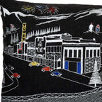 HomeRoots Grey 35' Black Bend Nighttime Skyline Lumbar Decorative Pillow