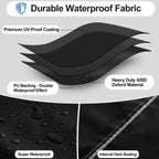 Outdoorlines Waterproof Outdoor Patio Heater Covers With Zipper And Storage Bag, Dust-Proof Uv-Resistant Windproof Propane Heavy Duty Heater Cover For Standing Heater, 1 Pack-95Hx34Dx19B Inch Black