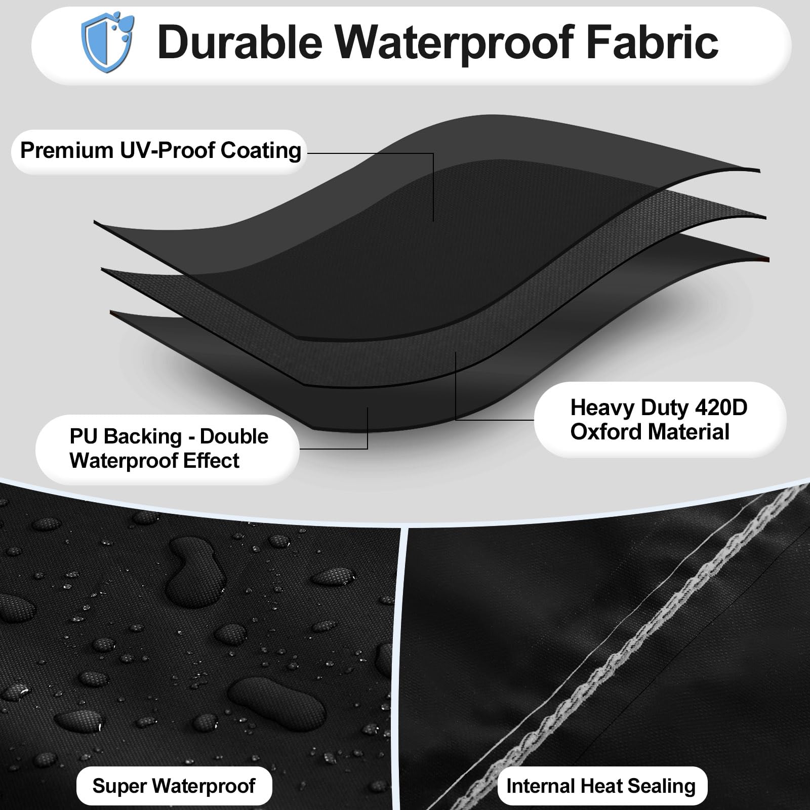 Outdoorlines Waterproof Outdoor Patio Heater Covers With Zipper And Storage Bag, Dust-Proof Uv-Resistant Windproof Propane Heavy Duty Heater Cover For Standing Heater, 1 Pack-95Hx34Dx19B Inch Black