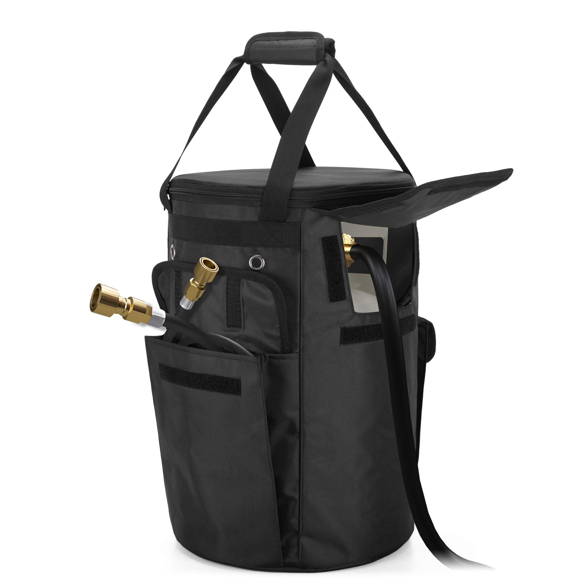 Samdew Propane Tank Cover, 20 Lb Propane Gas Tank Bag With Side Flip Flap And Stable Tabletop Feature, 2 Storage Pockets, Ventil