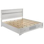 Coaster Home Furnishings Miranda Contemporary Wood Eastern King Size Storage Panel Bed Frame 50-inch Headboard White 205111KE