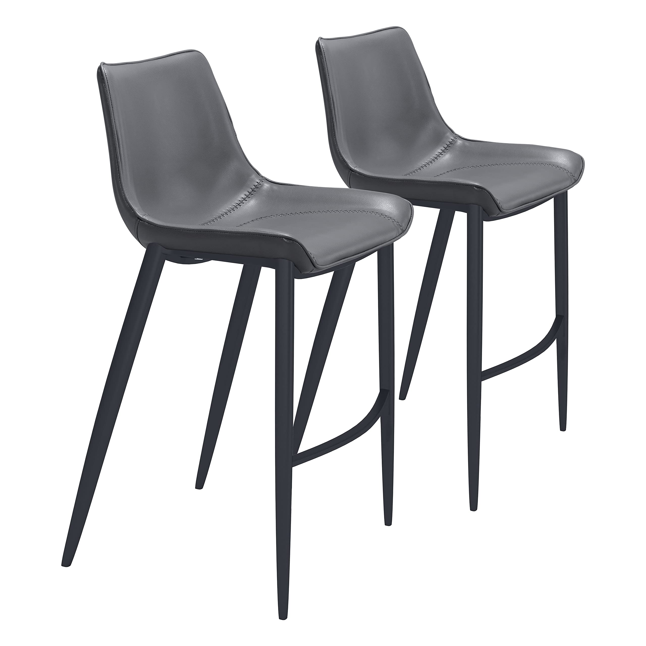 Zuo Magnus Barstool Dark Gray & Black