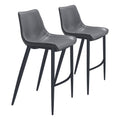 Zuo Magnus Barstool Dark Gray & Black