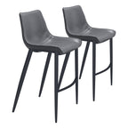 Zuo Magnus Barstool Dark Gray & Black