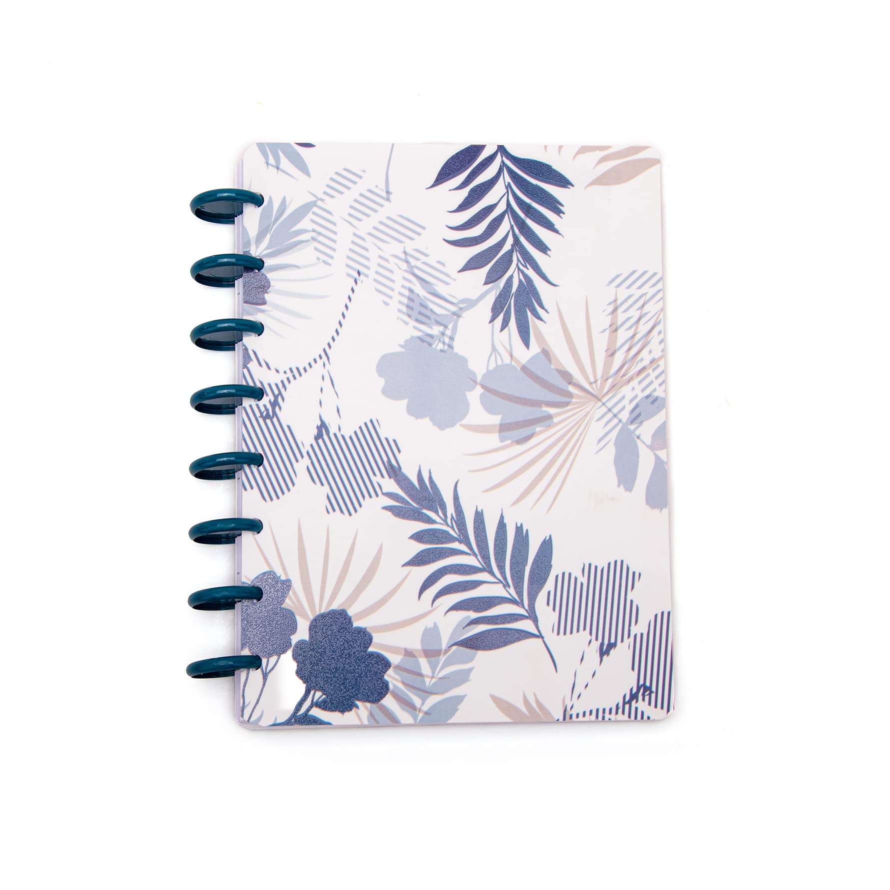 Talia Discbound Notebooks, Planner, Customizable, (Palms W/Deep Lake Blue Discs, Junior 14242 (5.5In X 8.5In))