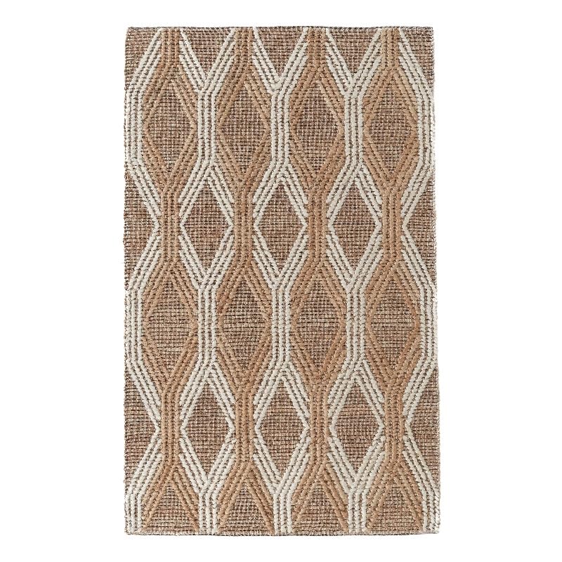 Kosas Home Manitou 108 x 144 Geometric Jute/Cotton Accent Rug in Natural/Ivory