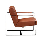 HomeRoots Furniture 28' X 35' X 31' Camel Leather Accent Chair