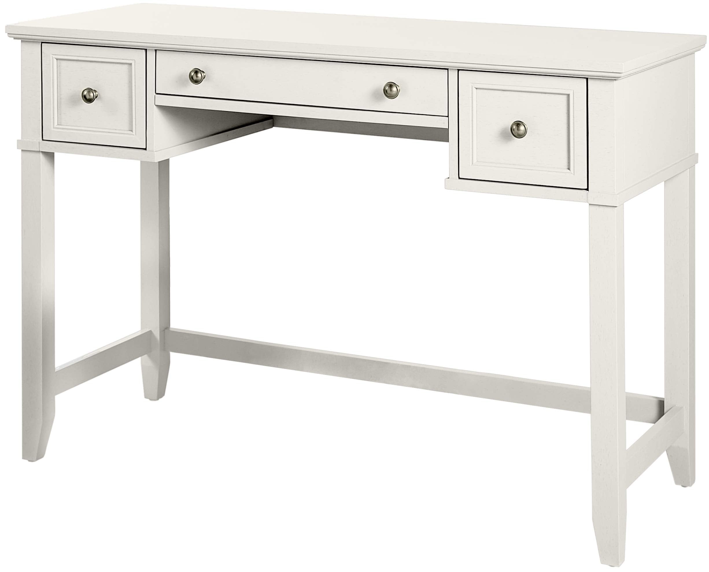 Crosley Furniture Vista Small Wood Home Office Writing Desk With Storage Drawers, White