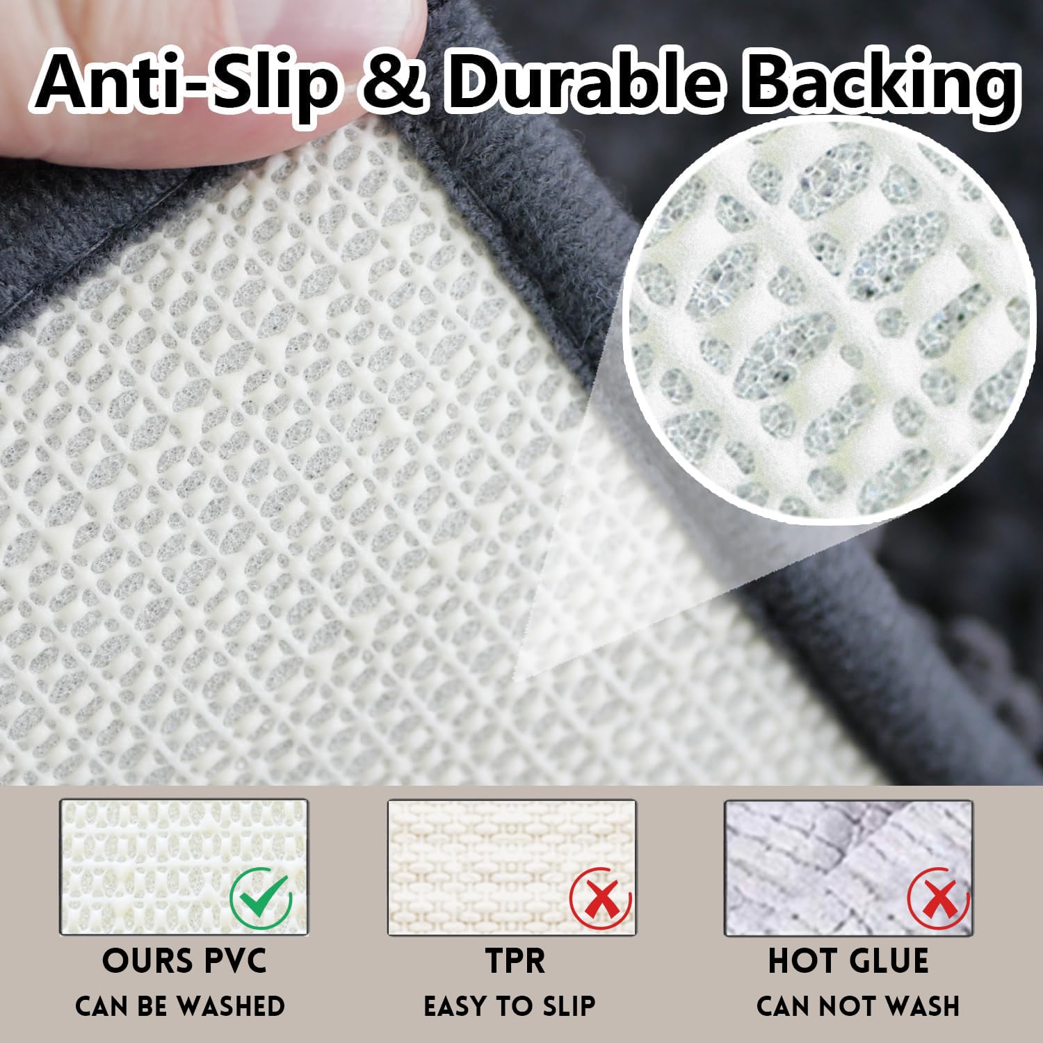 Flotstiga Bathroom Rugs Chenille, Extra Thick And Absorbent, Non-Slip, Machine Washable, Dry Quckily, Soft Cozy Plush, Used Unde