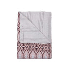 HomeRoots 332343 Kantha Embroidered 50' x 70' Cotton Throw Blanket for Bed, Couch and Sofa - Multicolor