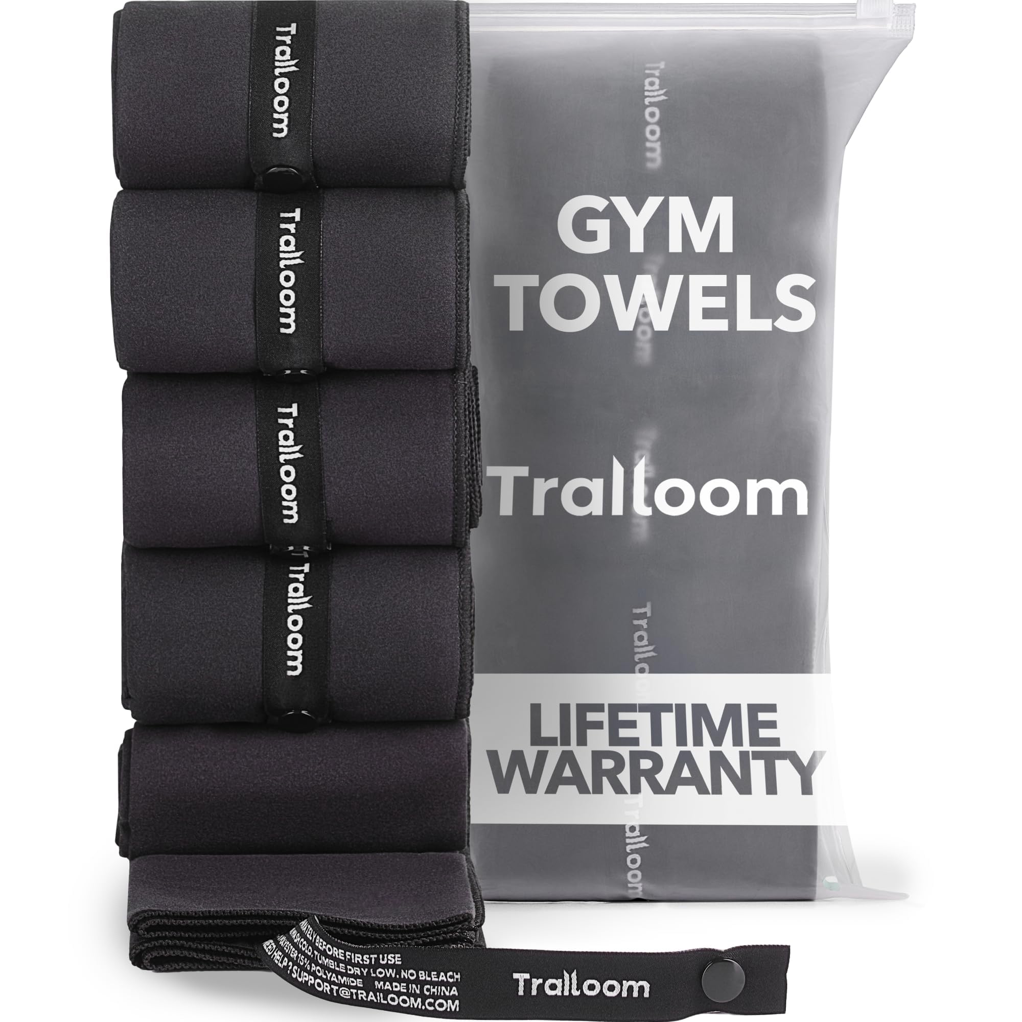 Trailoom Microfiber Workout Towels - Quick Dry, Highly Absorbing, Odor-Free, for Men & Women - Gym Sweat Sports Towel for Hot Yo