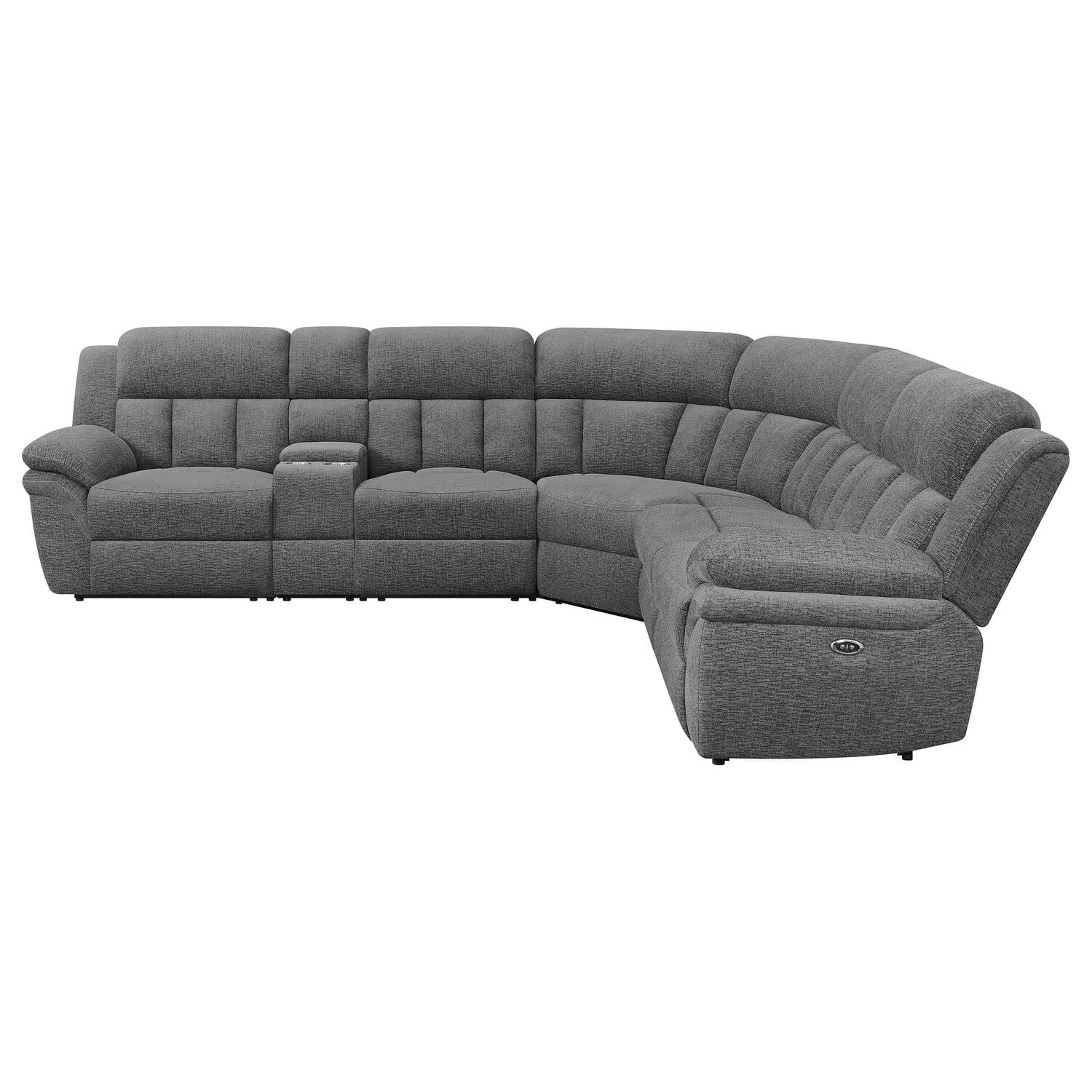 Coaster Home Furnishings Bahrain 6-Piece Upholstered Power Sectional Charcoal