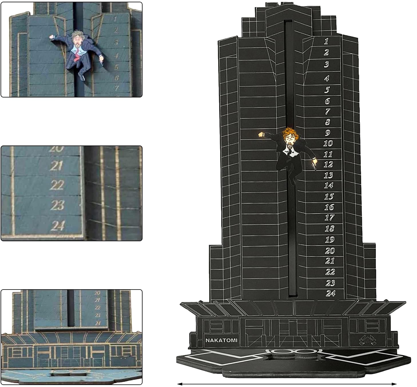 Christmas Advent Calendar, Deadly Advent Calendar, Hans Gruber Dropped Nakatomi Plaza, Tabletop Wooden Ornament Christmas Countd