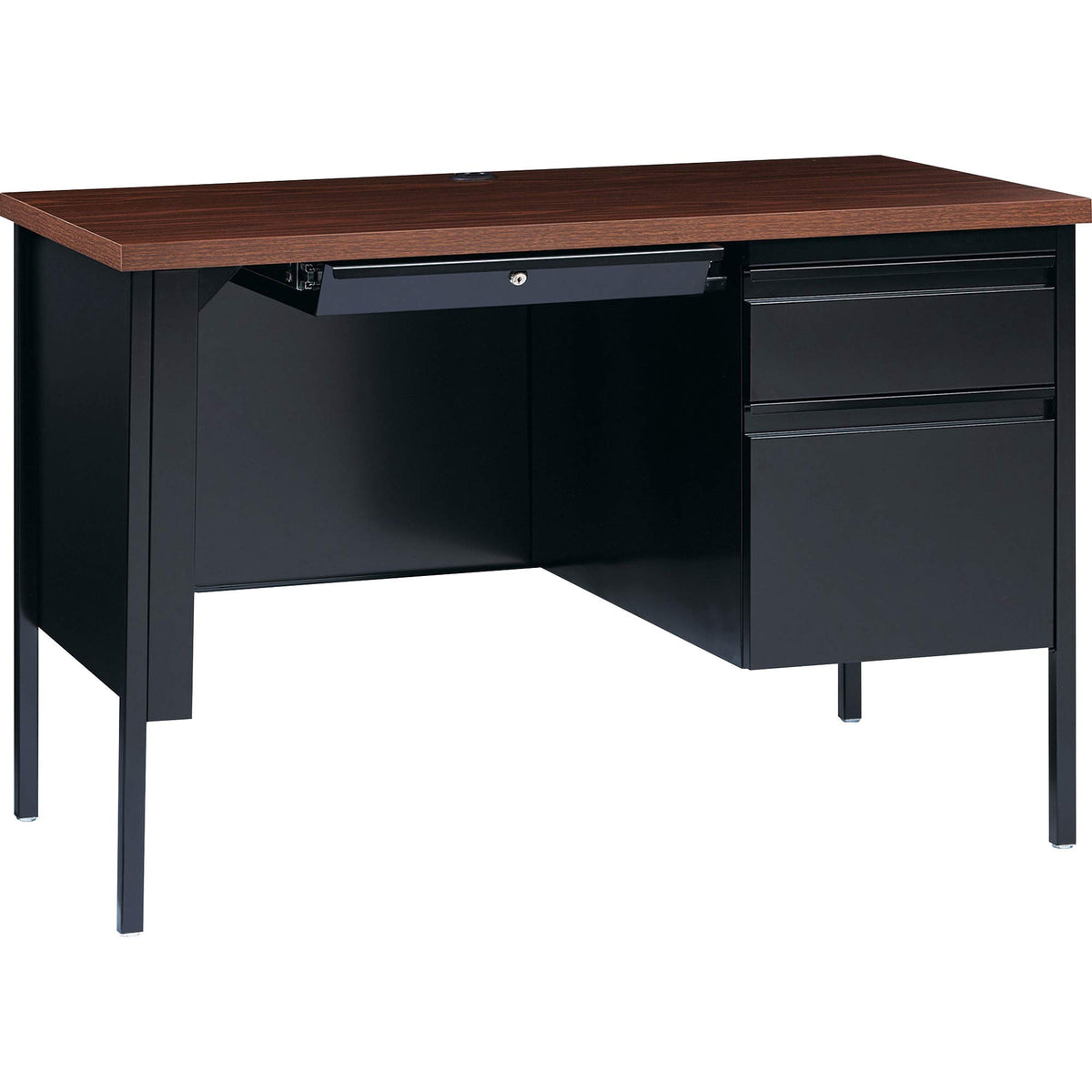 Lorell Fortress Series Walnut Laminate Top Desk