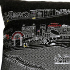 HomeRoots Grey 24' Black New Orleans Nighttime Skyline Lumbar Decorative Pillow