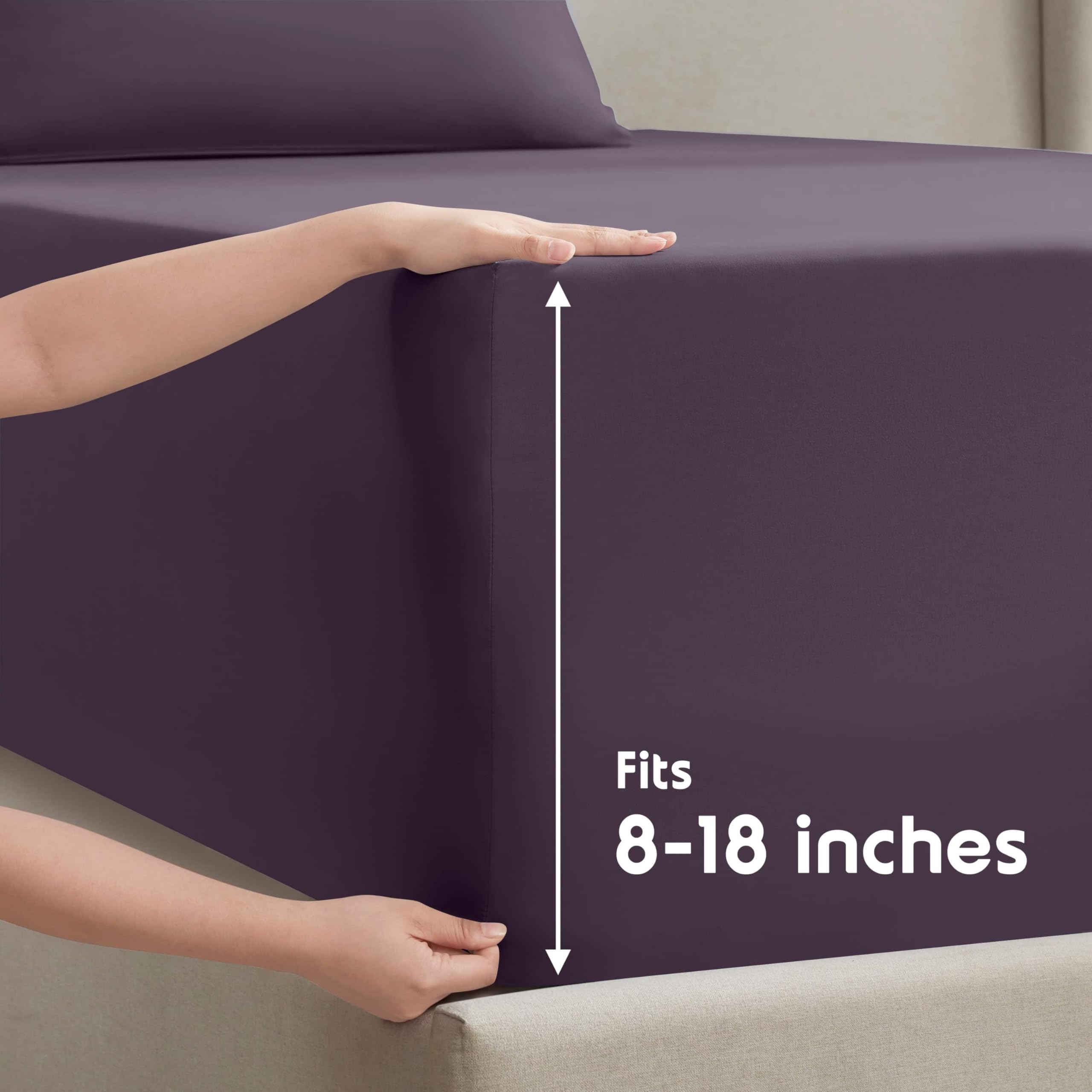 Nestl Twin Xl Sheets Set - 3 Piece Twin Xl Bed Sheets, Deep Pocket, Hotel Luxury, Extra Soft, Breathable And Cooling, Purple Twin Xl Sheet Set