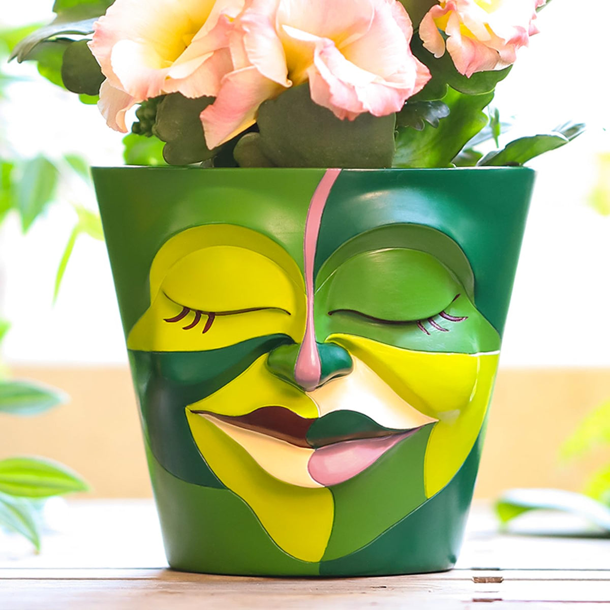Gugugo Face Planters Pots With Drainage, Abstract Gardening Pots For Indoor Plants, Unique Funny Small Succulent Pot For Plant L