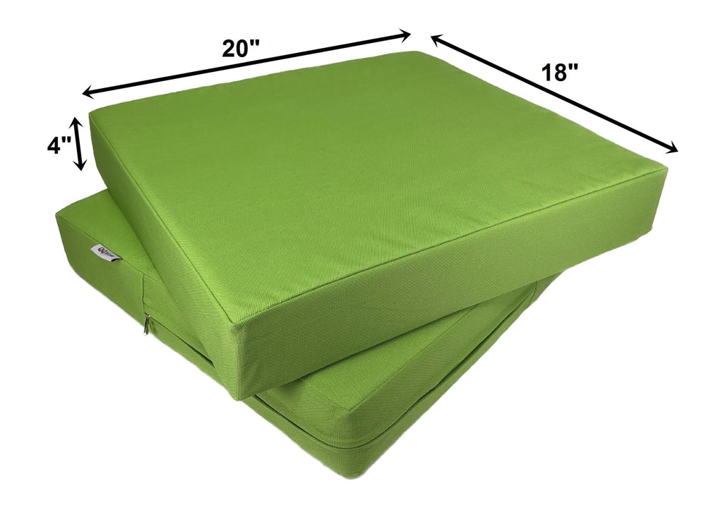 Qqbed 2 Pack Outdoor Patio Chair Pillow Seat Water-Resistant Cushion Covers In Green Color 20'X18'X4' - Replacement Covers On
