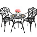 Withniture Bistro Table And Chairs Set Of 2 Outdoor 3 Piece Bistro Sets Cast Aluminum Patio Bistro Set With Umbrella Hole, Patio